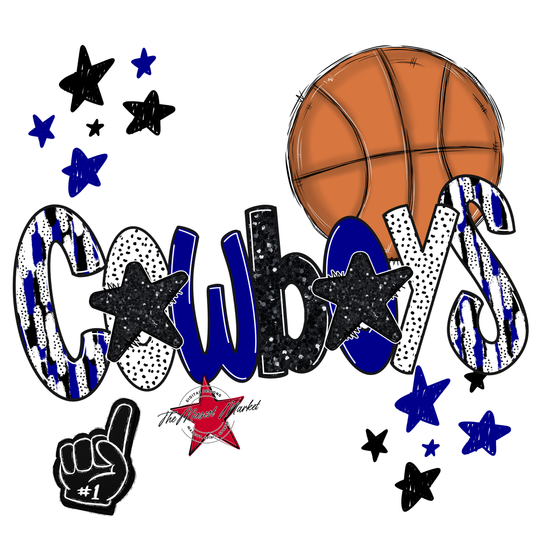 Cowboys Basketball Scrape-Blue