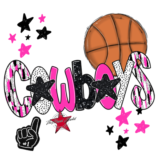 Cowboys Basketball Scrape-Pink