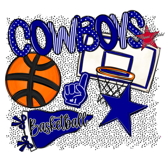 Cowboys Basketball Spirit-Blue