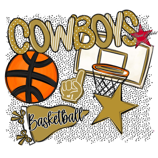 Cowboys Basketball Spirit-Gold
