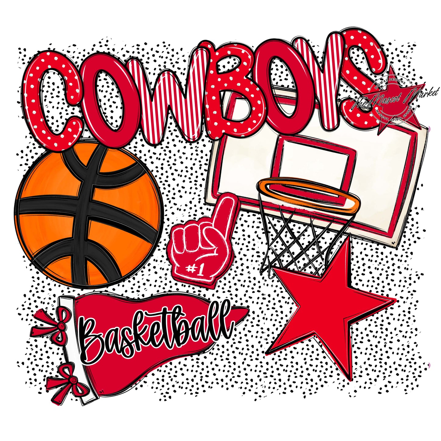 Cowboys Basketball Spirit-Red
