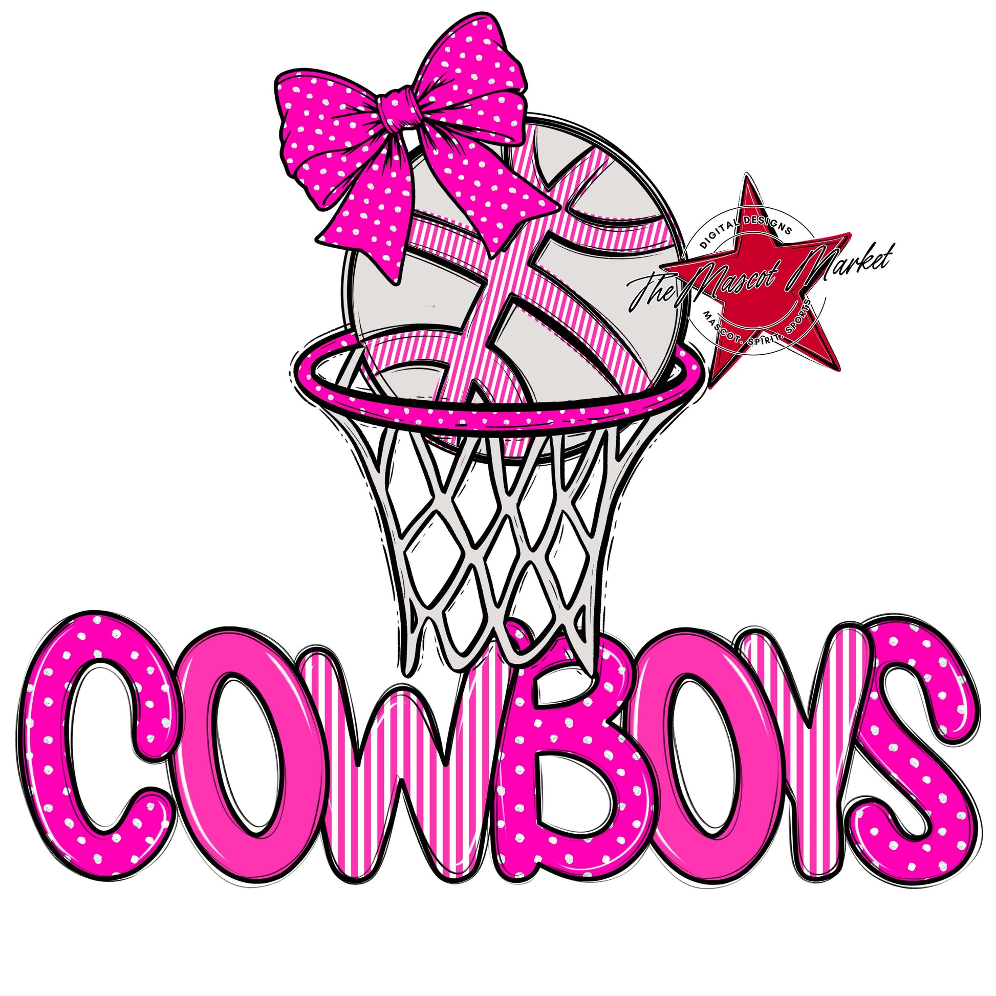 Cowboys Basketball Spirit Design-Pink