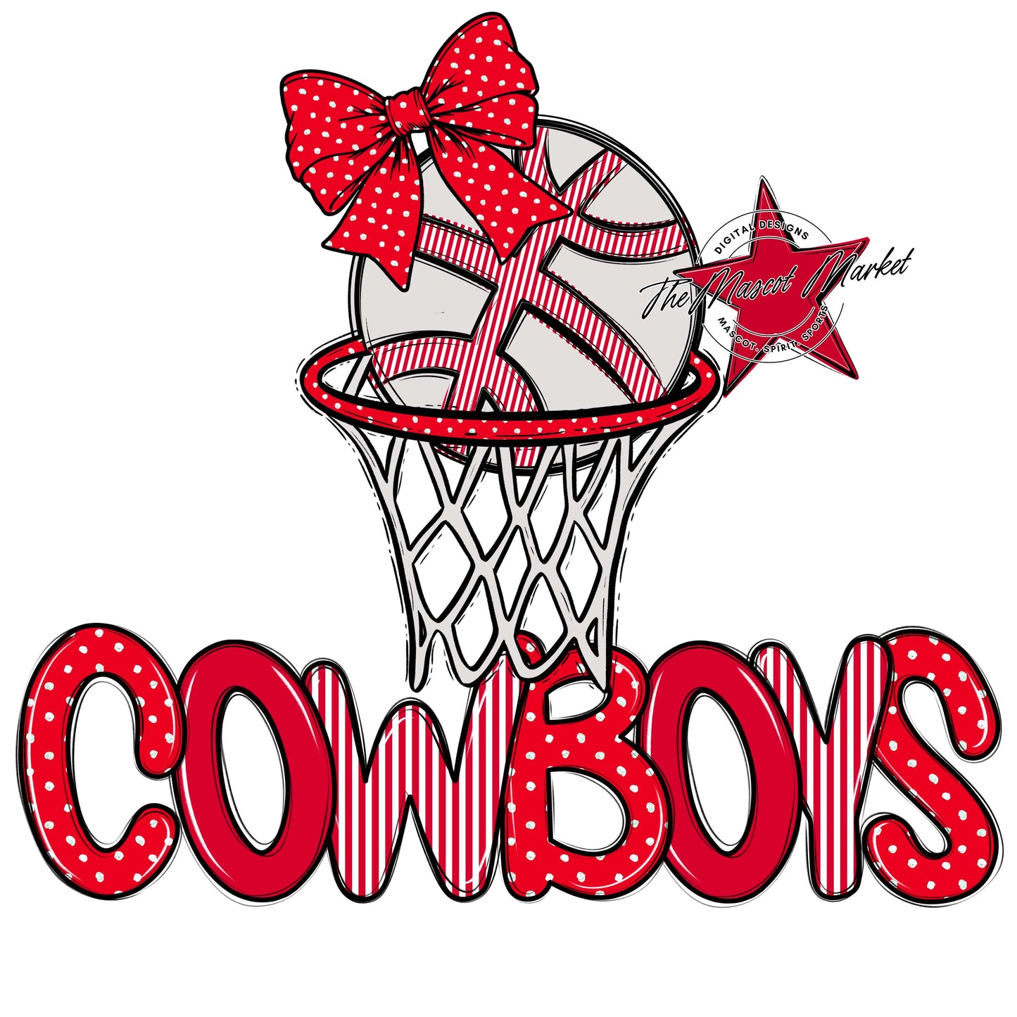 Cowboys Basketball Spirit Design-Red
