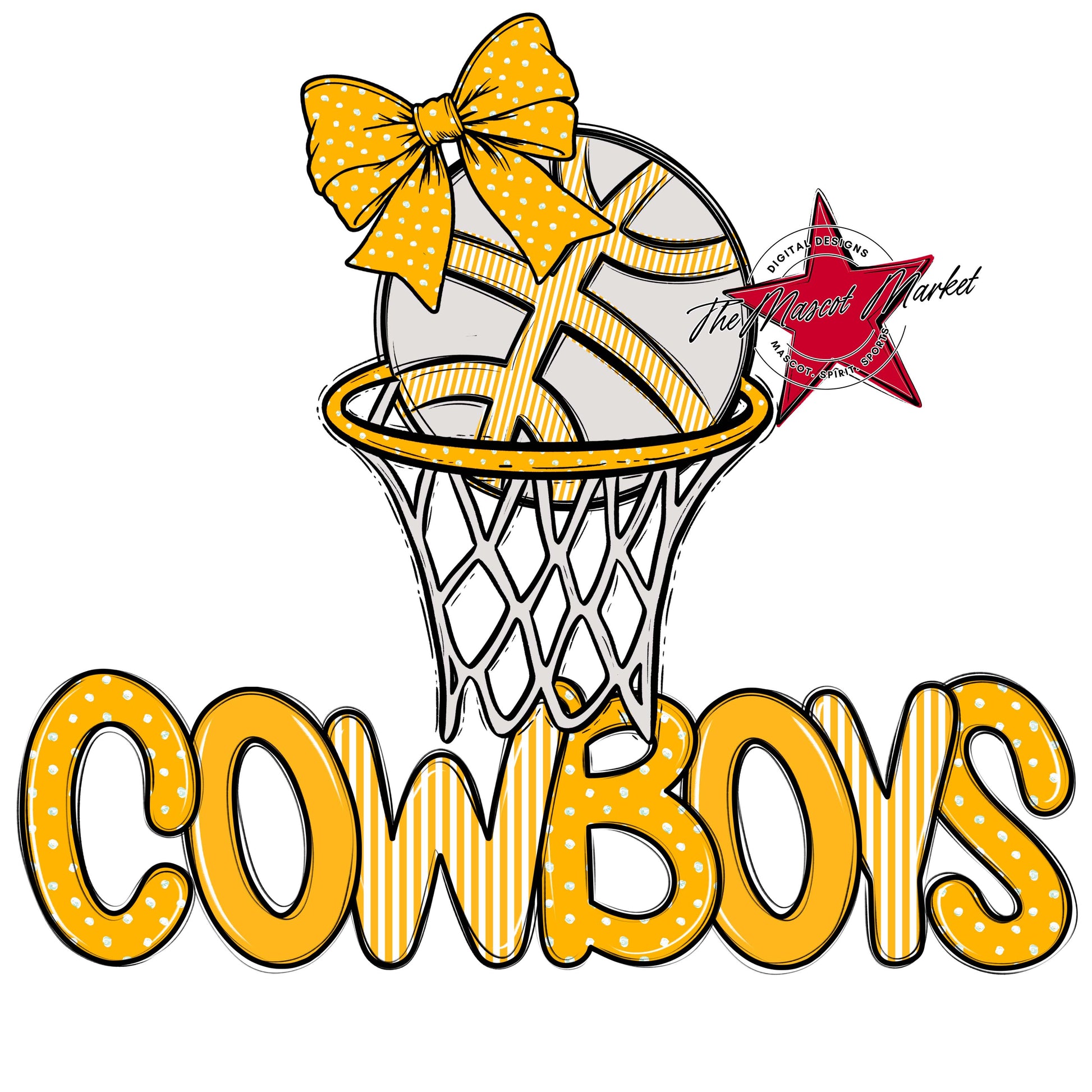 Cowboys Basketball Spirit Design-Yellow