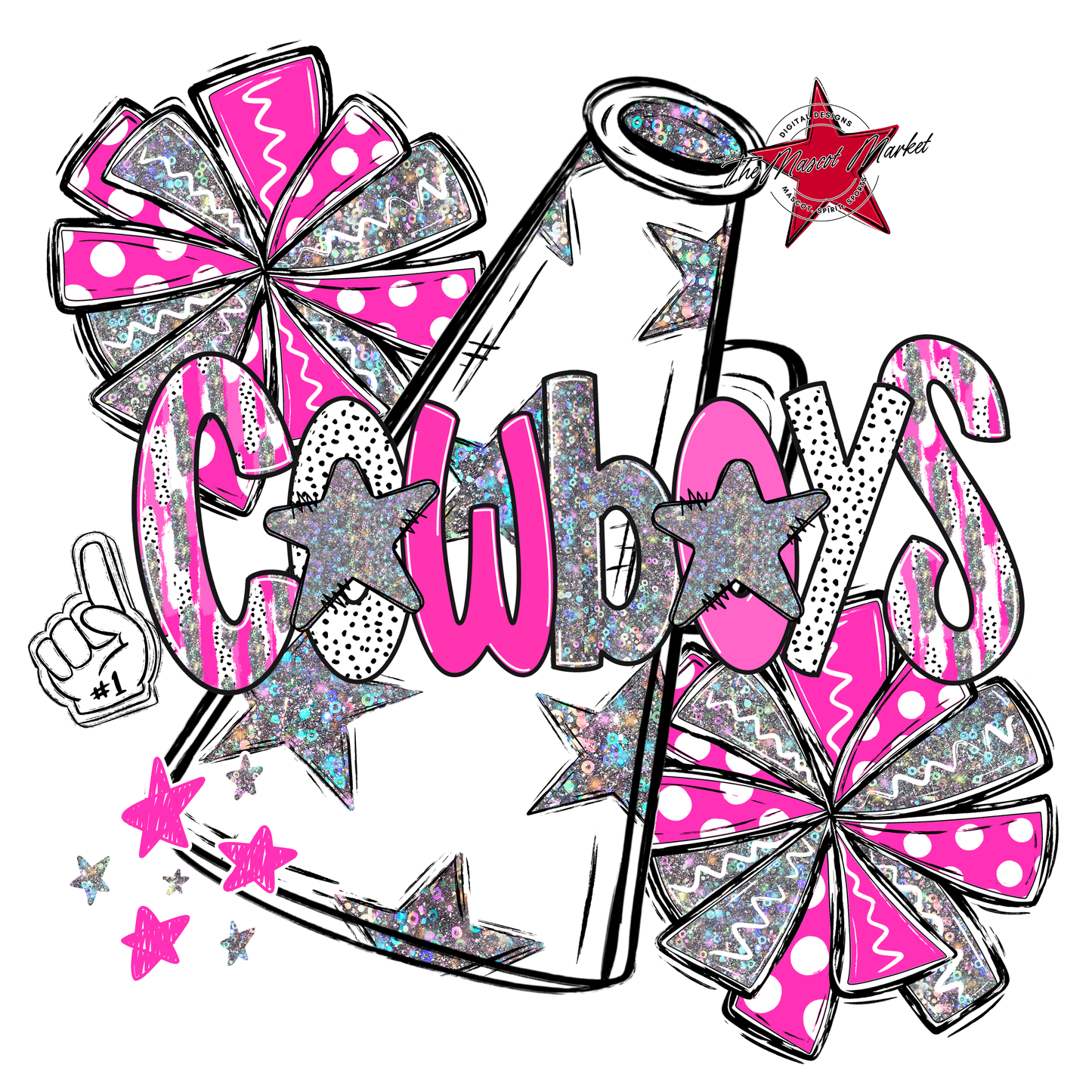 Cowboys Cheer Megaphone Scrape-Pink