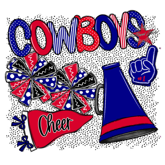 Cowboys Cheer Spirit-Blue & Red