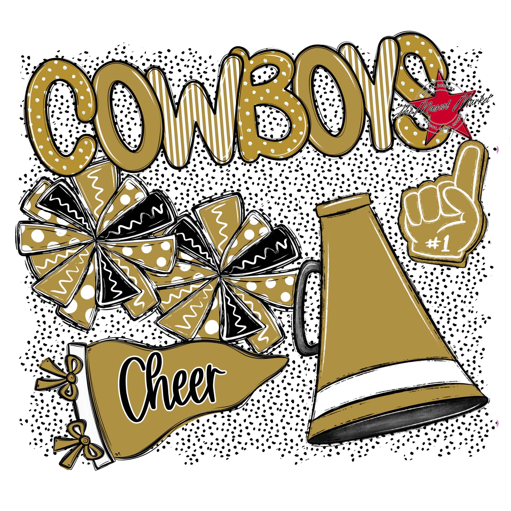 Cowboys Cheer Spirit-Gold