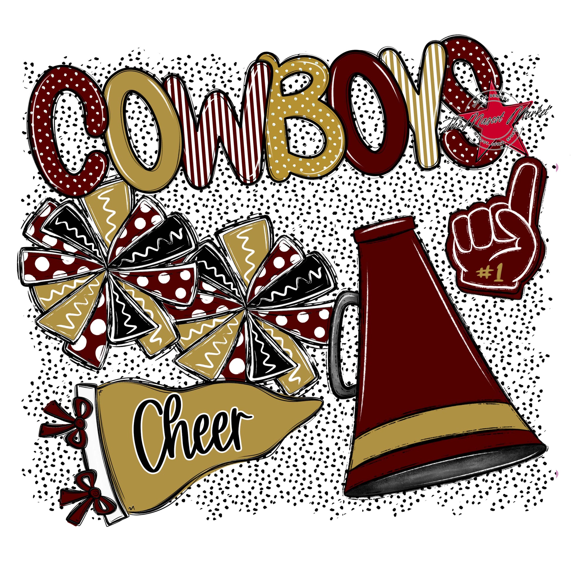 Cowboys Cheer Spirit-Maroon & Gold