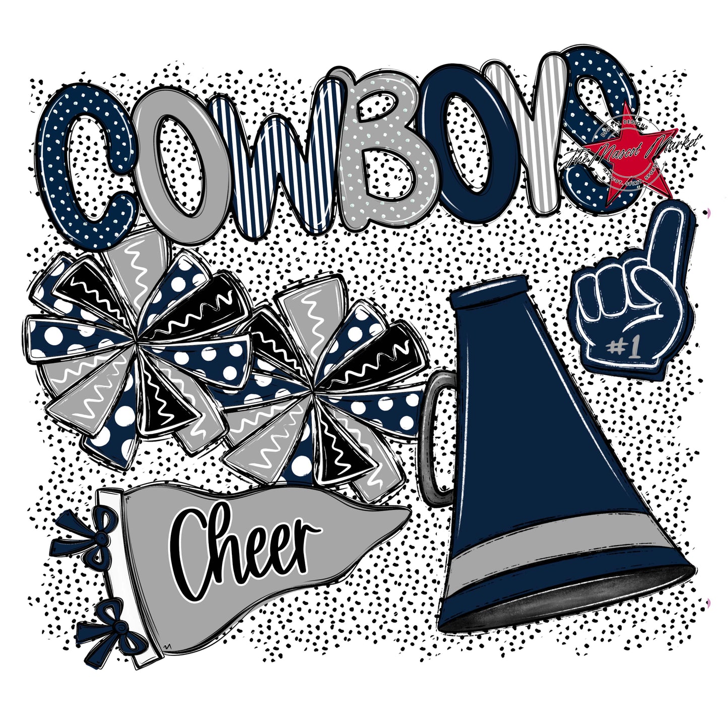 Cowboys Cheer Spirit-Navy & Grey