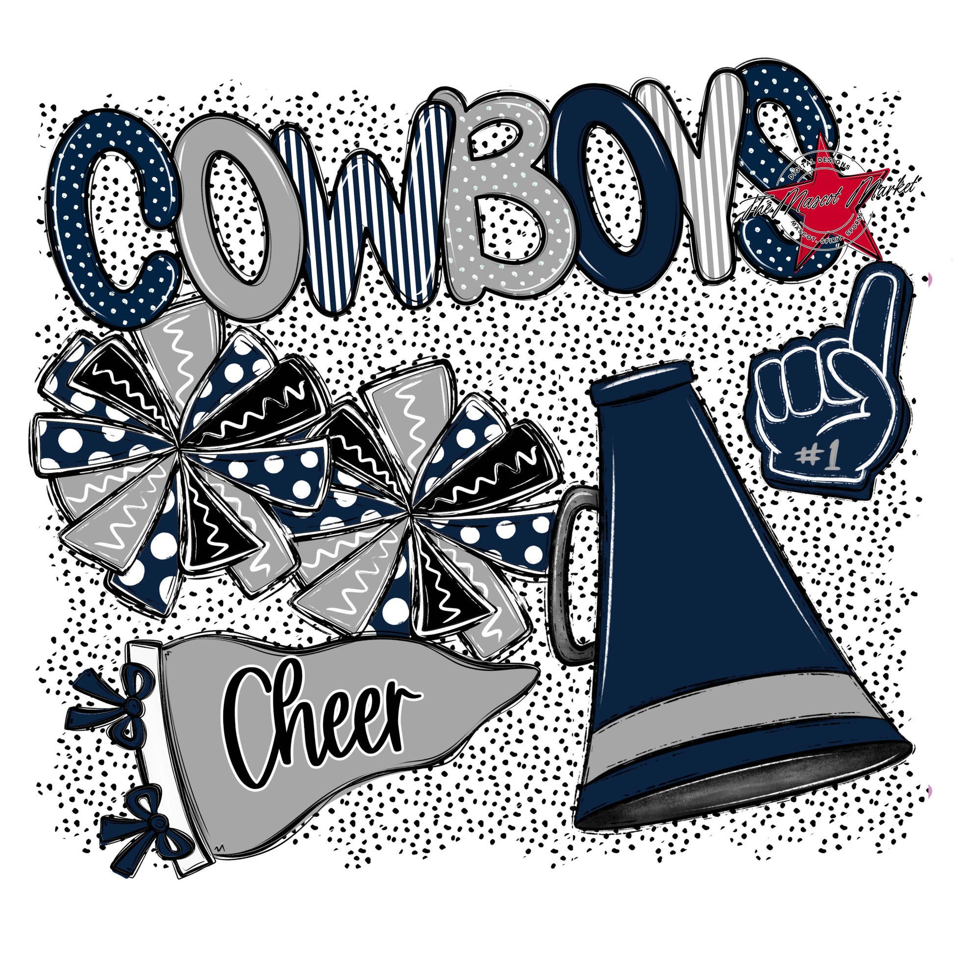 Cowboys Cheer Spirit-Navy & Grey