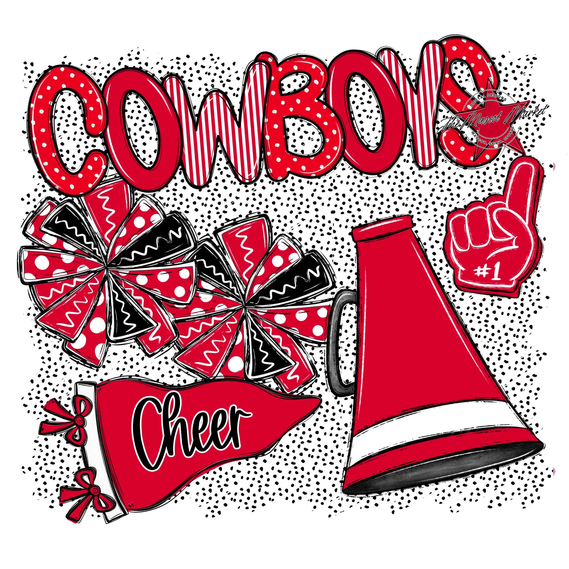 Cowboys Cheer Spirit-Red