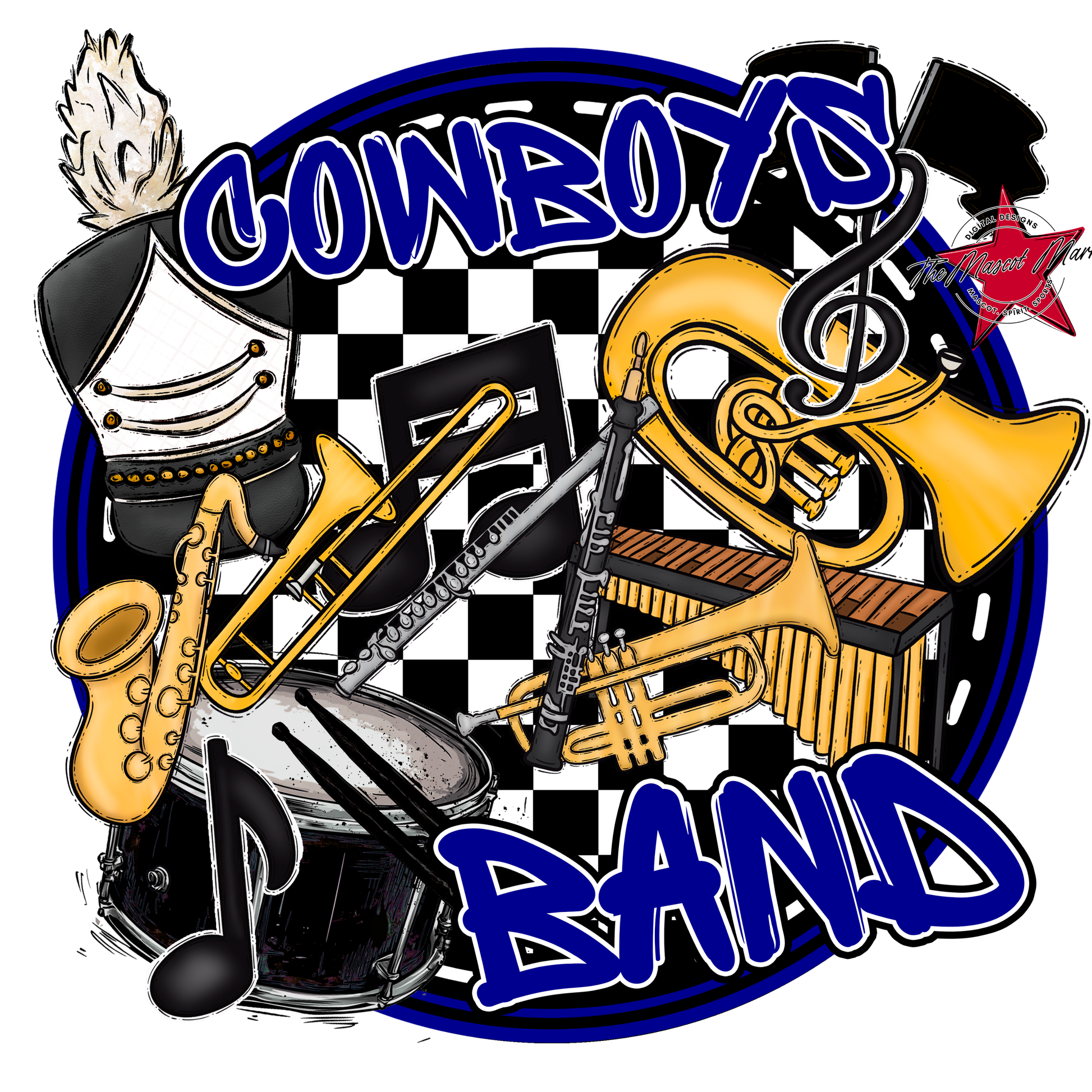 Cowboys Circle Band Design-Blue