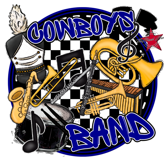 Cowboys Circle Band Design-Blue