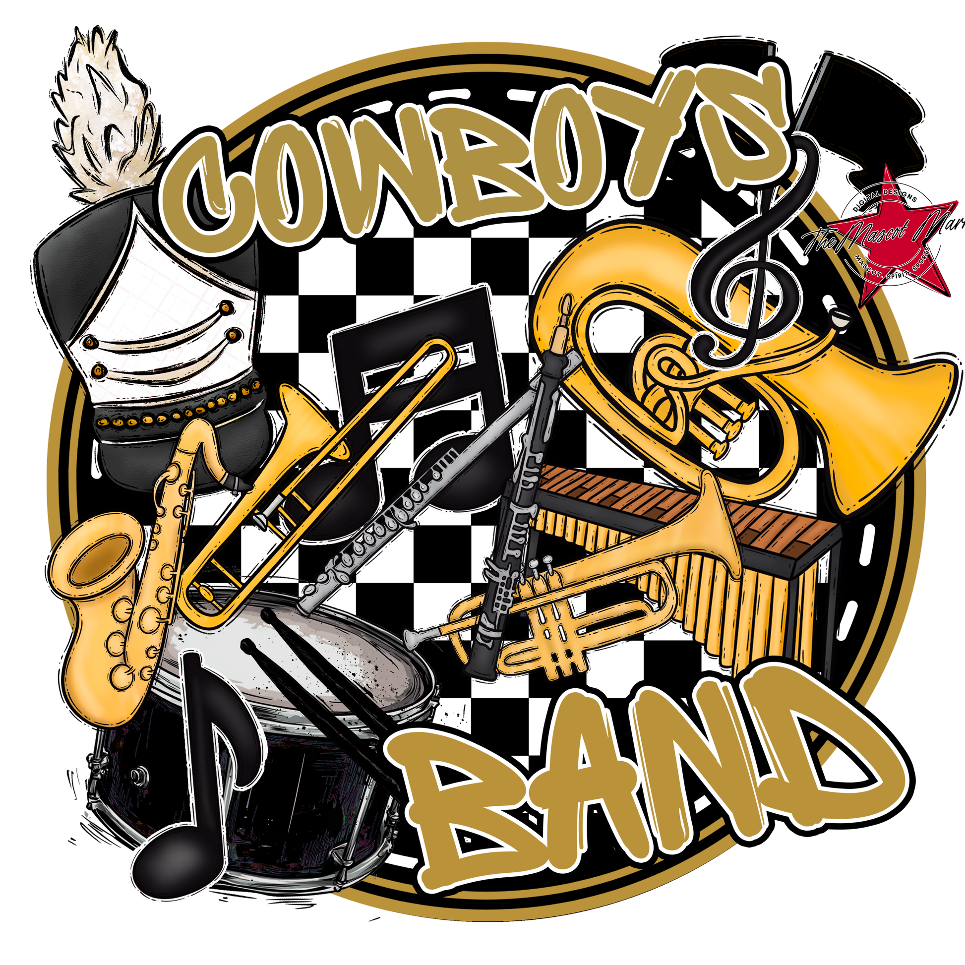 Cowboys Circle Band Design-Gold