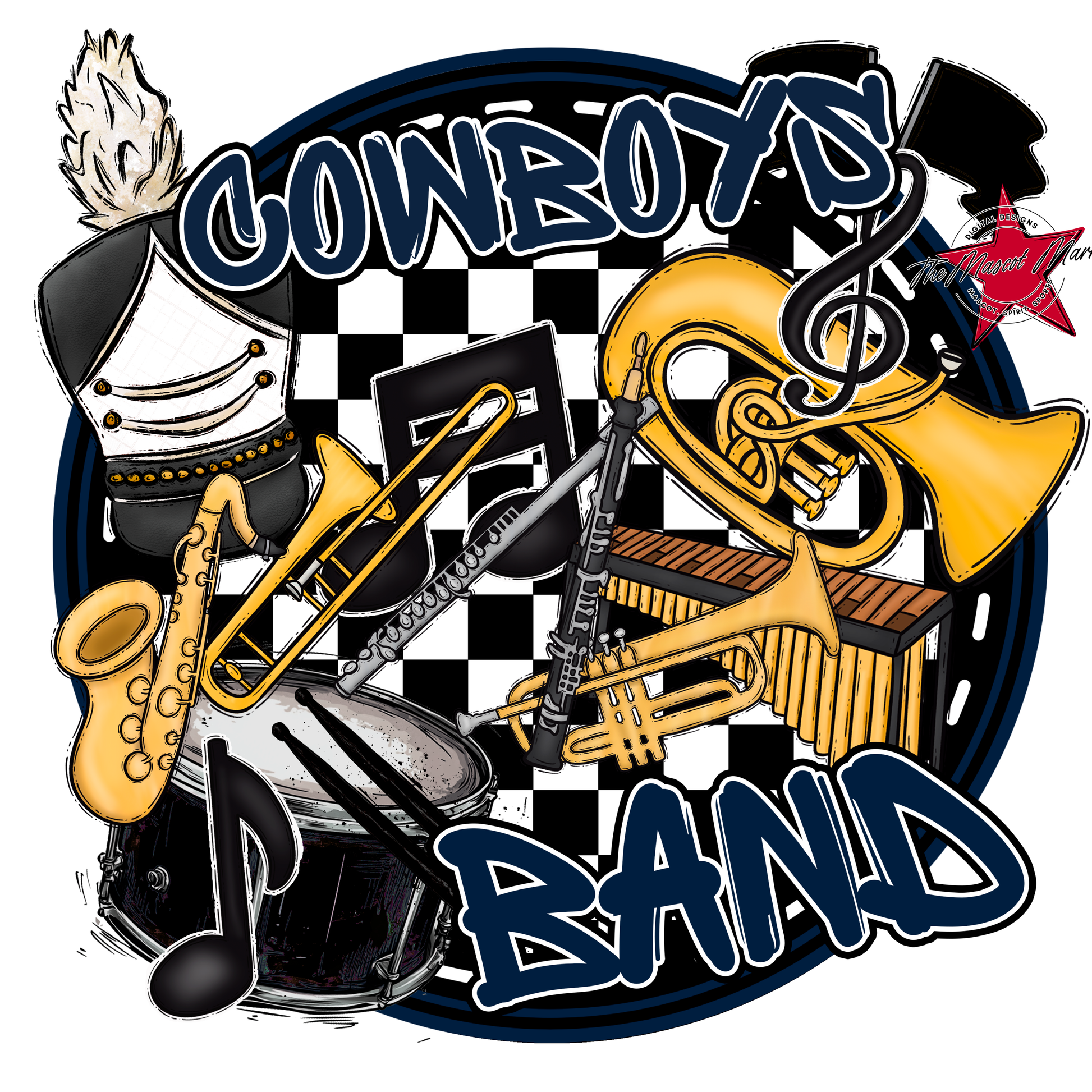 Cowboys Circle Band Design-Navy