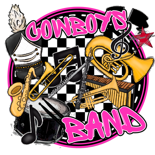 Cowboys Circle Band Design-Pink