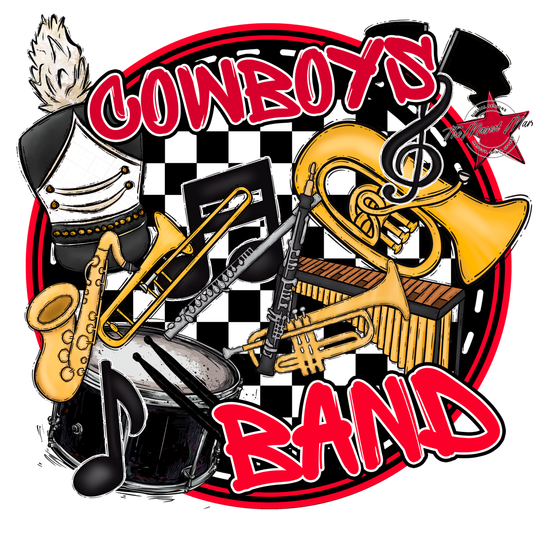 Cowboys Circle Band Design-Red