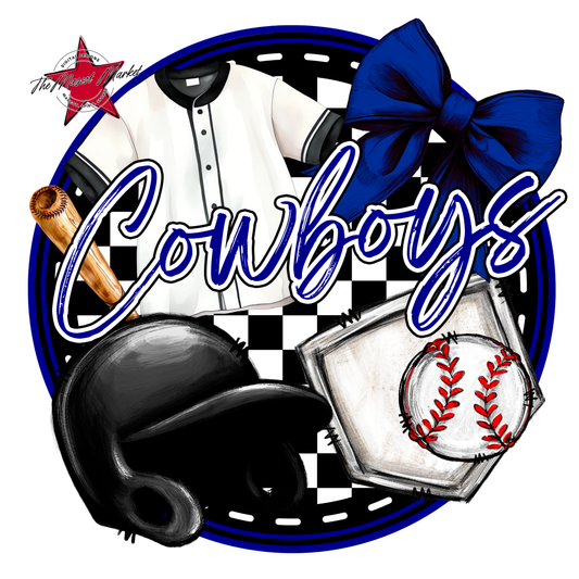Cowboys Circle Baseball Design-Blue