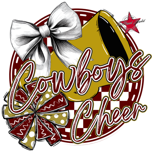 Cowboys Circle Cheer Design-Maroon-Gold