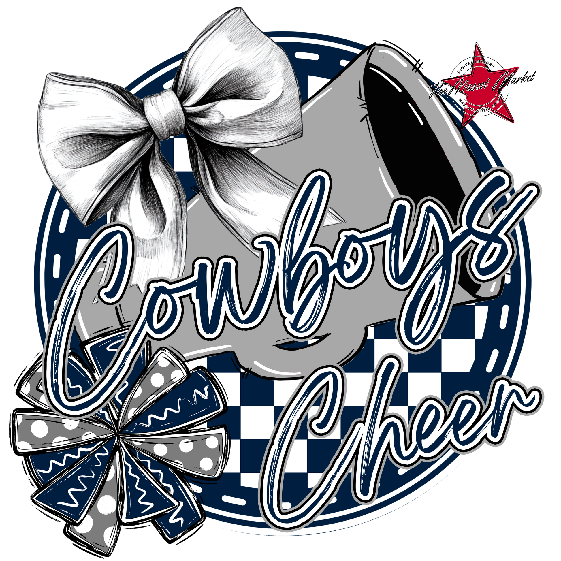 Cowboys Circle Cheer Design-Navy-Grey
