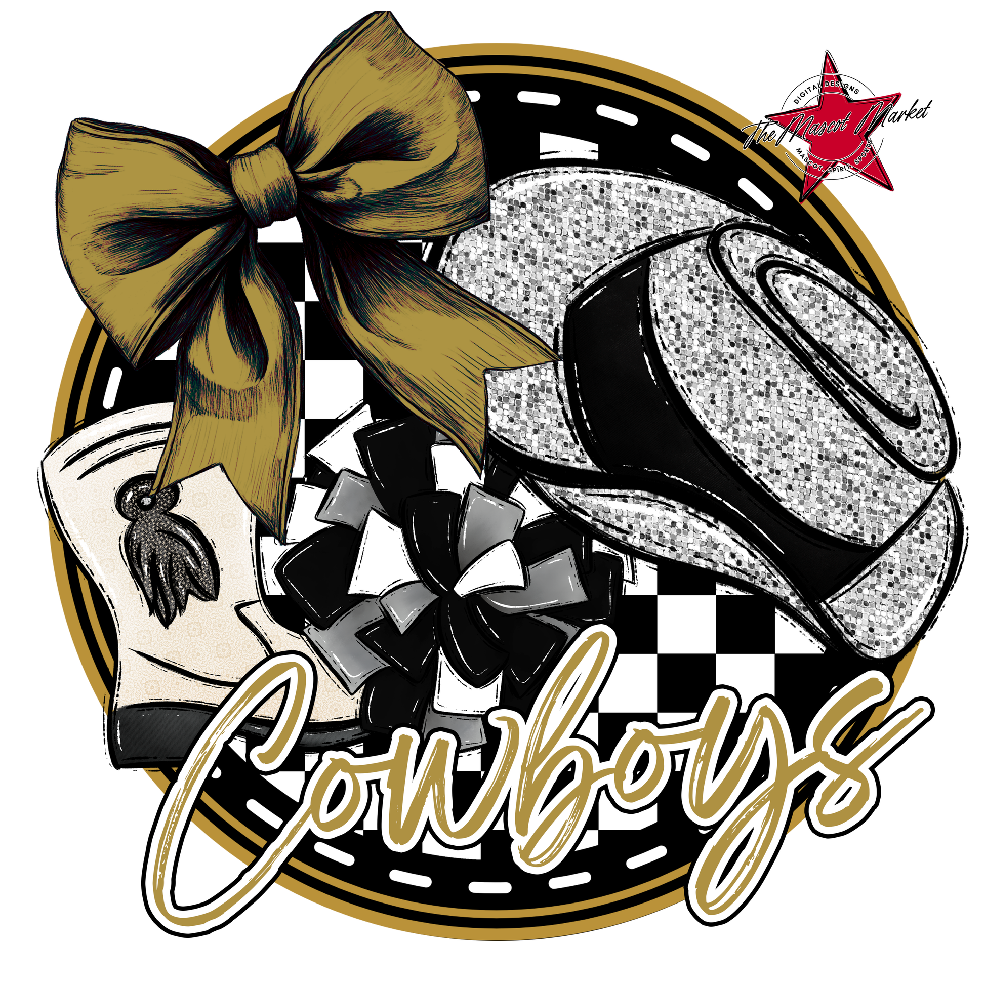 Cowboys Circle Drillteam Design-Gold