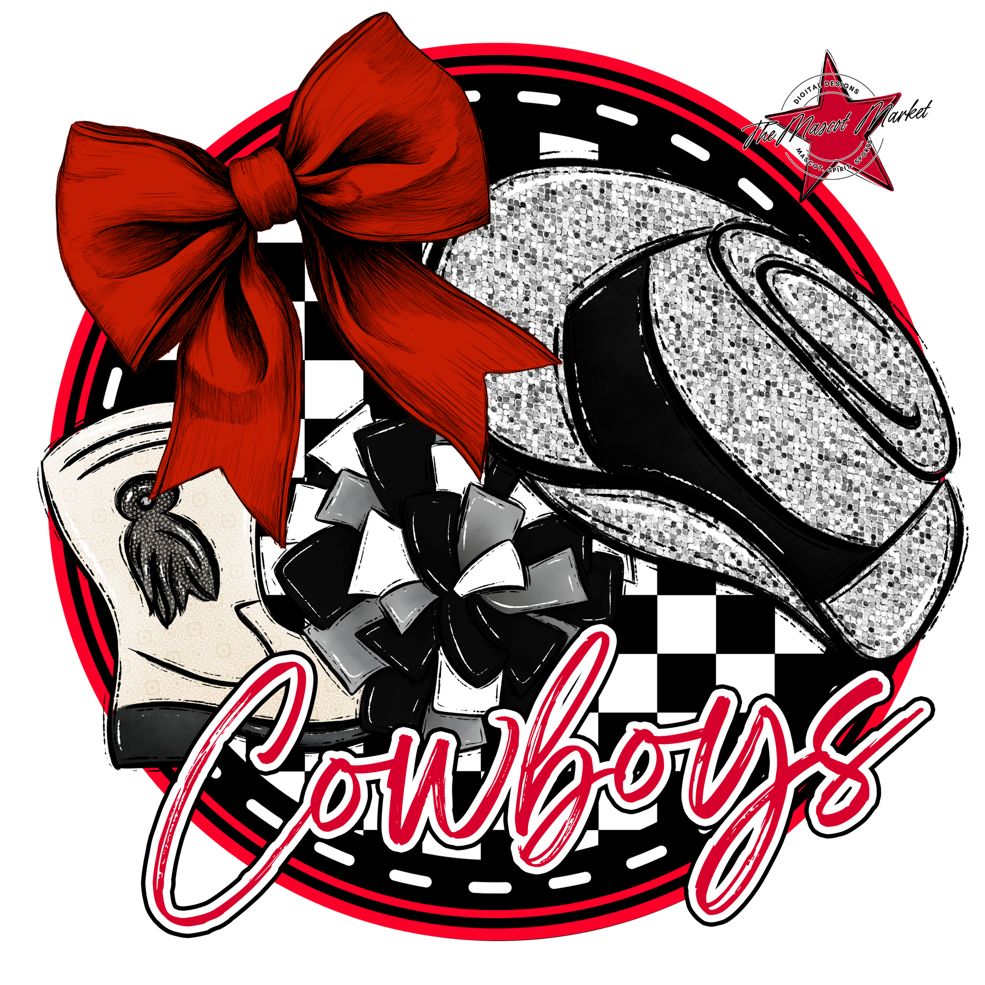 Cowboys Circle Drillteam Design-Red