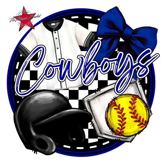 Cowboys Circle Softball Design-Blue
