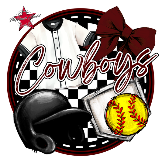 Cowboys Circle Softball Design-Maroon