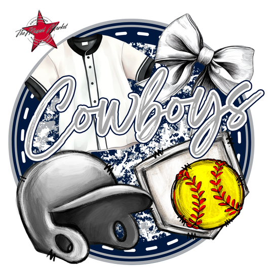 Cowboys Circle Softball Design-Navy-Grey