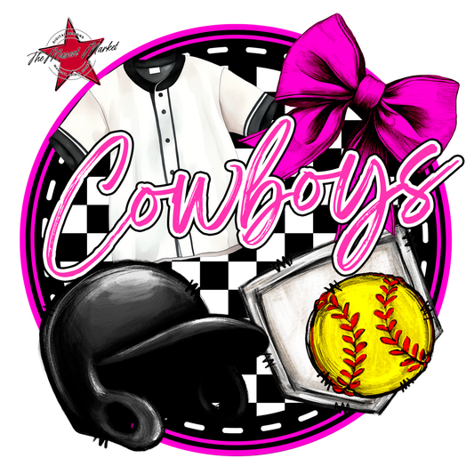 Cowboys Circle Softball Design-Pink