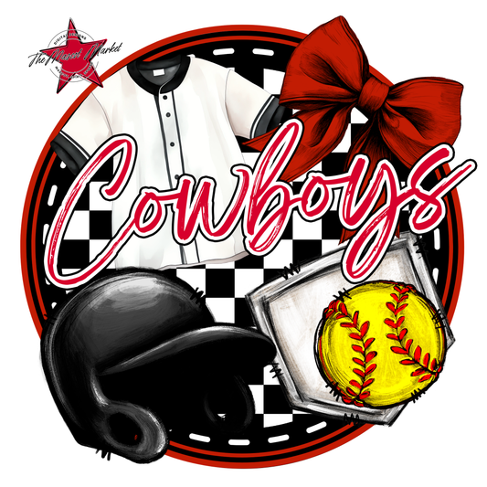 Cowboys Circle Softball Design-Red
