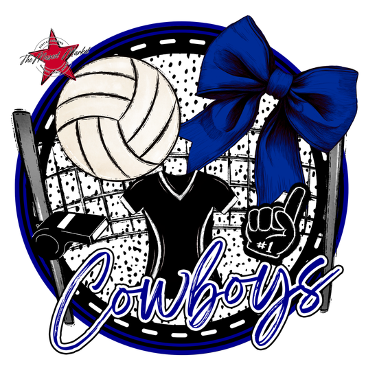 Cowboys Circle Volleyball Design-Blue