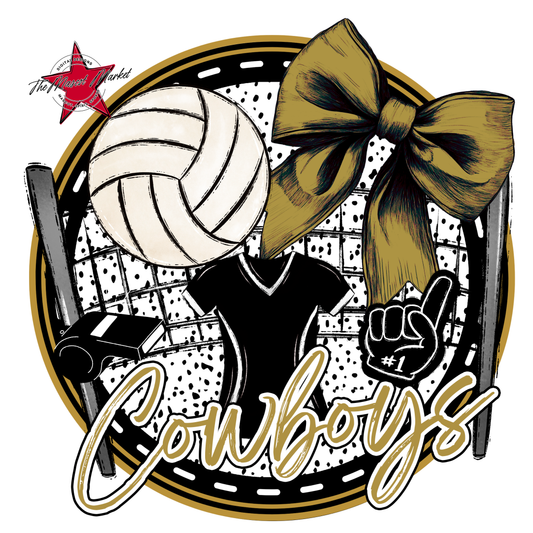 Cowboys Circle Volleyball Design-Gold