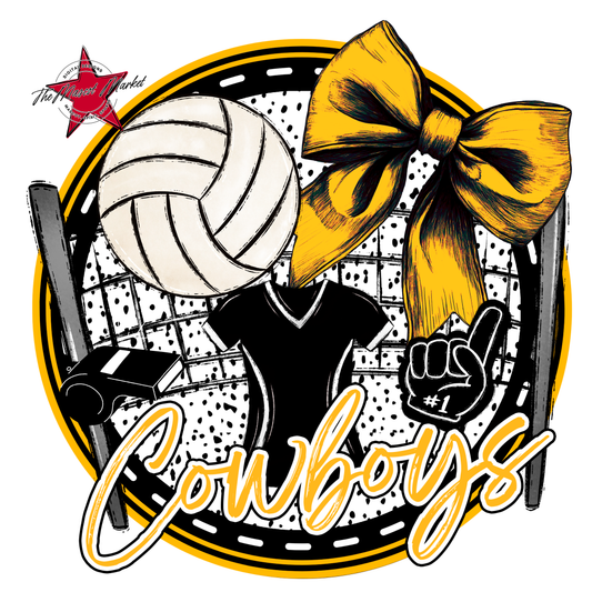 Cowboys Circle Volleyball Design-Yellow