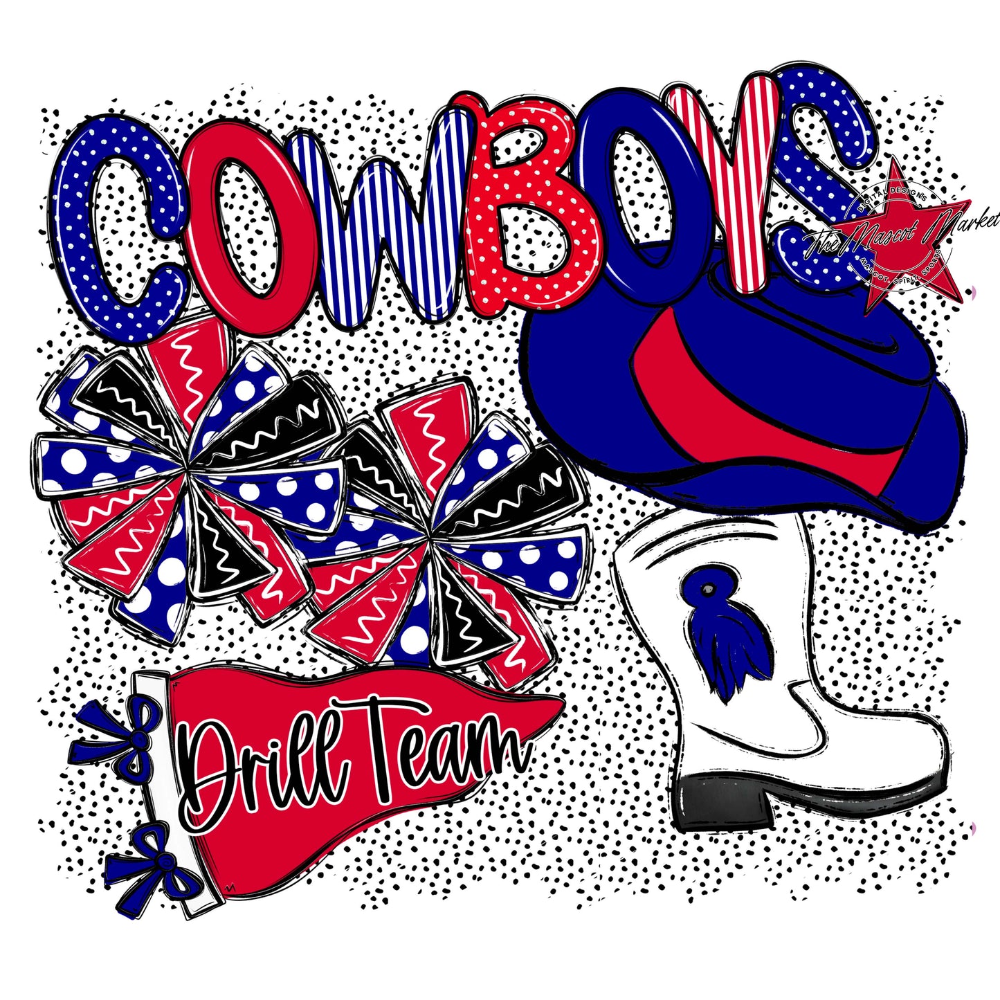 Cowboys Drillteam Spirit-Blue & Red