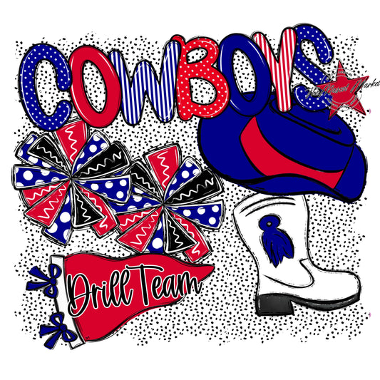 Cowboys Drillteam Spirit-Blue & Red