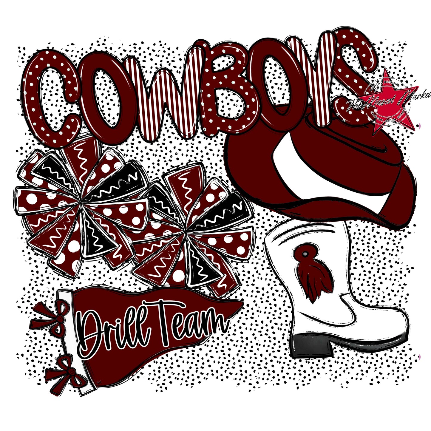 Cowboys Drillteam Spirit-Maroon