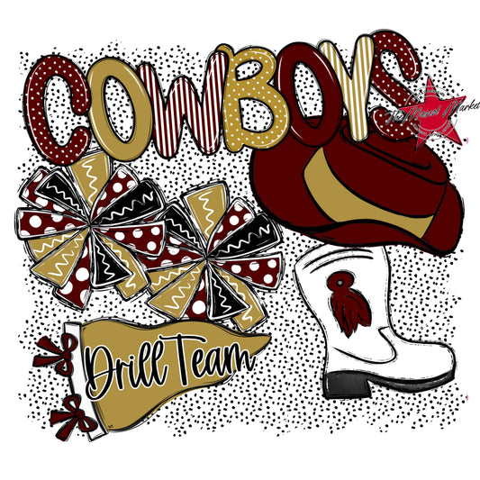Cowboys Drillteam Spirit-Maroon & Gold