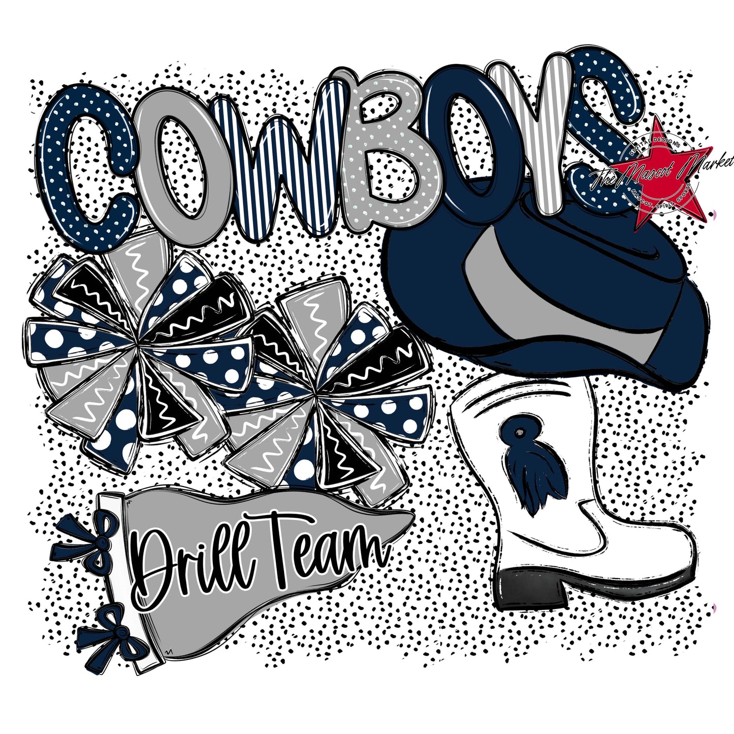 Cowboys Drillteam Spirit-Navy & Grey