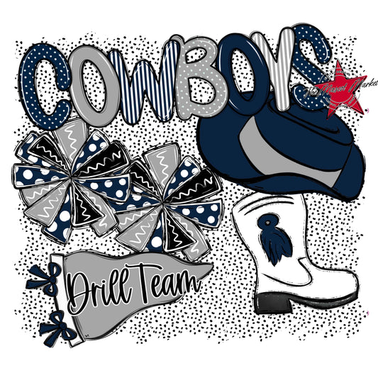Cowboys Drillteam Spirit-Navy & Grey