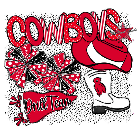 Cowboys Drillteam Spirit-Red