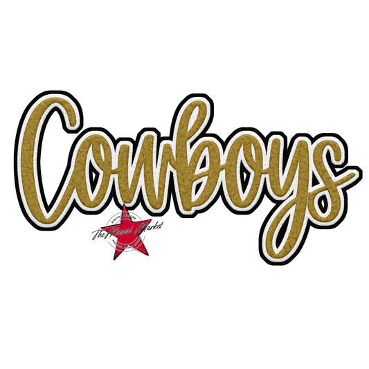 Cowboys Faux Chenille Patch-Gold