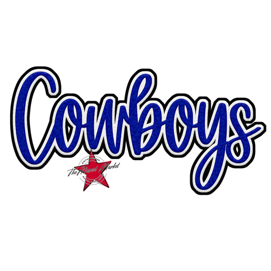 Cowboys Faux Chenille Patch-Royal Blue