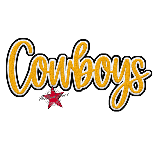 Cowboys Faux Chenille Patch-Yellow