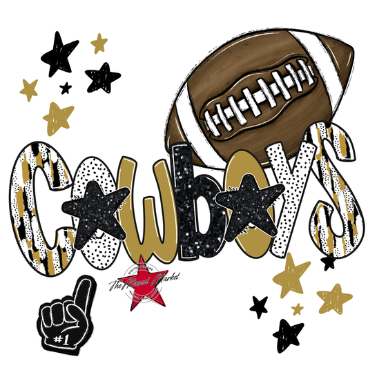 Cowboys Football Scrape-Gold