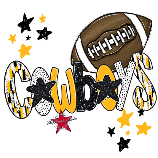 Cowboys Football Scrape-Yellow