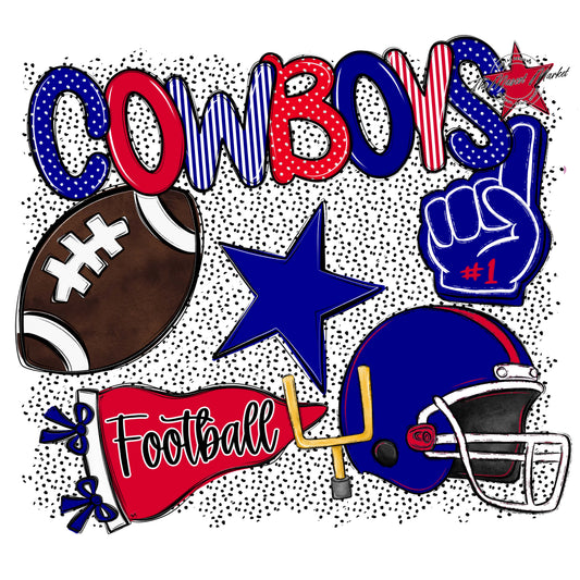 Cowboys Football Spirit-Blue & Red