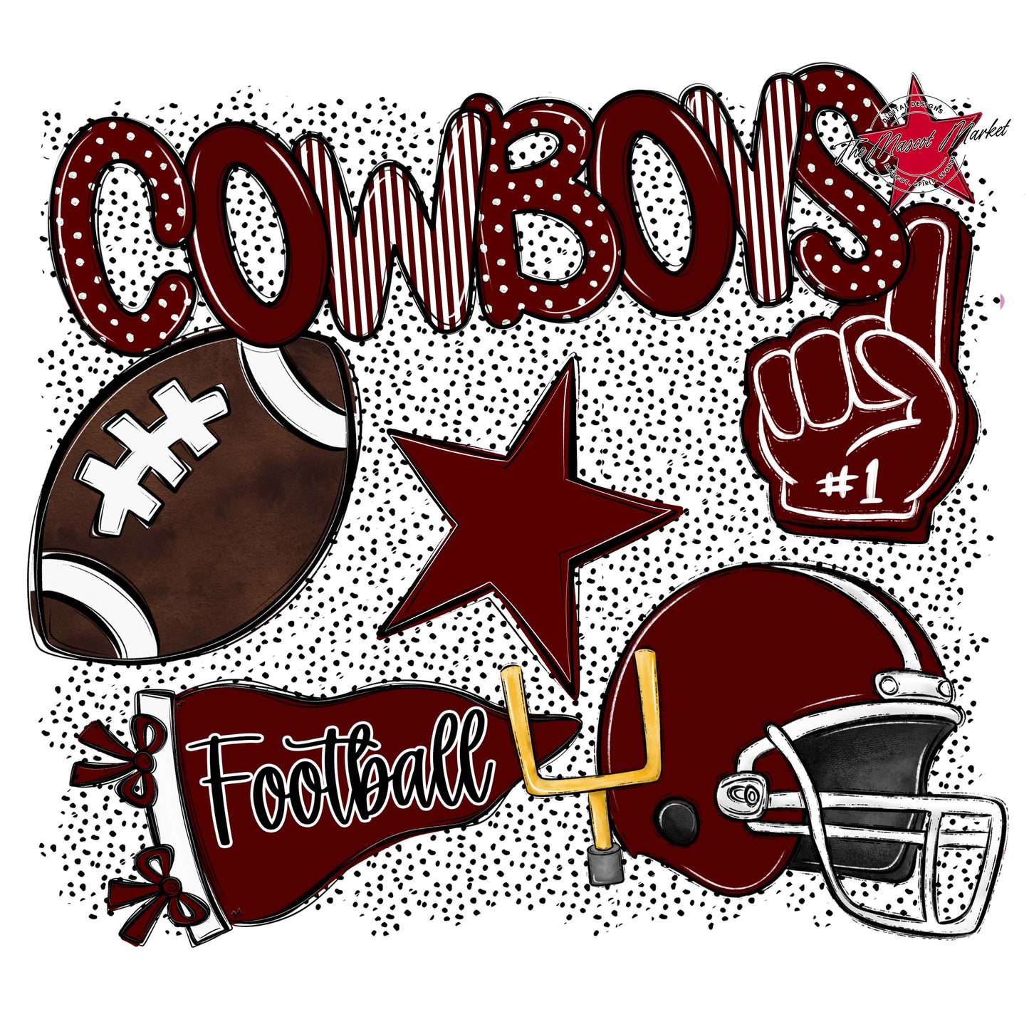 Cowboys Football Spirit-Maroon