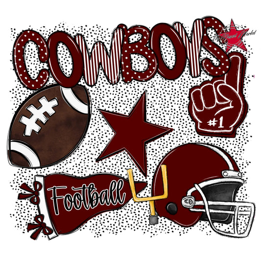 Cowboys Football Spirit-Maroon
