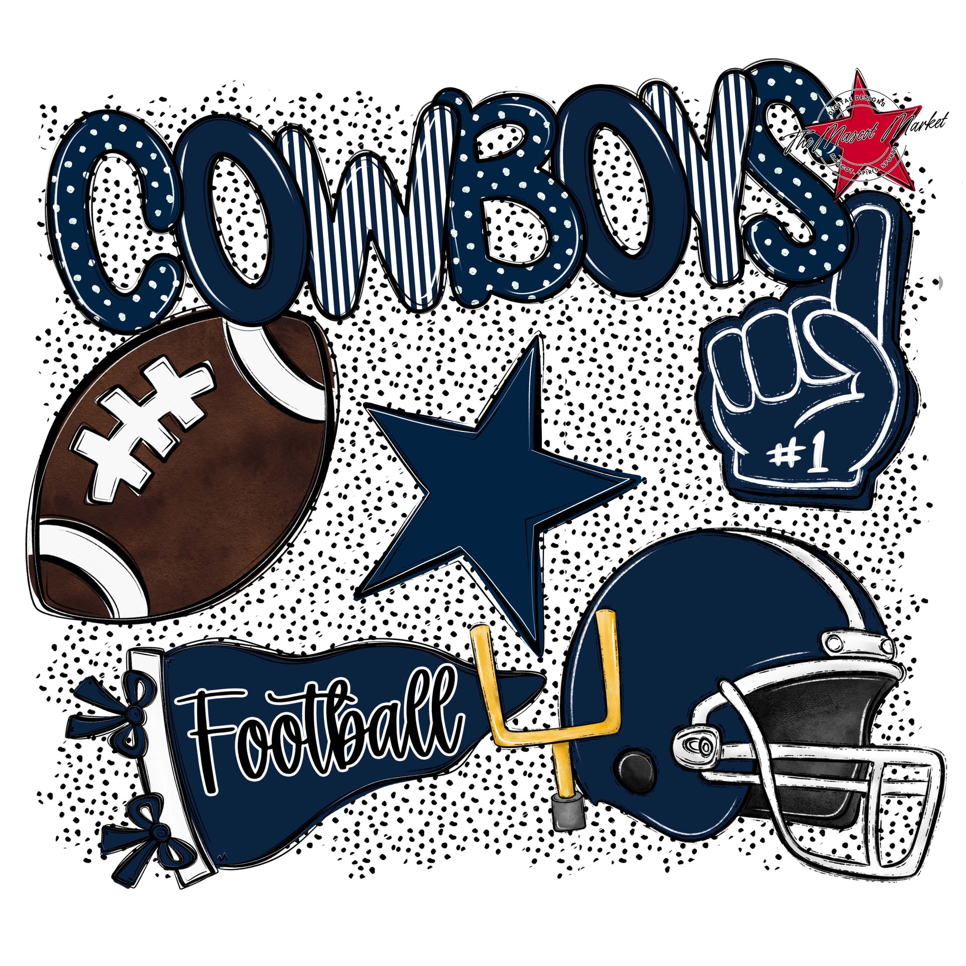 Cowboys Football Spirit-Navy